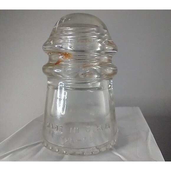 Hemingray Glass Insulator -9 Clear Glass Made In The USA 12A- please read - Picture 3 of 9